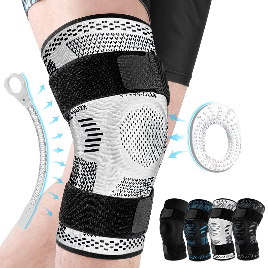 Premium Hinged Knee Brace for Pain Relief & Support, Copper Stabilizers for ACL, Meniscus Tear, Arthritis, Adjustable Open Patella Design, Doctor Recommended, 6 Sizes Available - PhysioFitLab