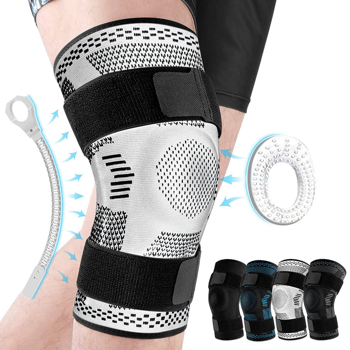 Premium Hinged Knee Brace for Pain Relief & Support, Copper Stabilizers for ACL, Meniscus Tear, Arthritis, Adjustable Open Patella Design, Doctor Recommended, 6 Sizes Available - PhysioFitLab