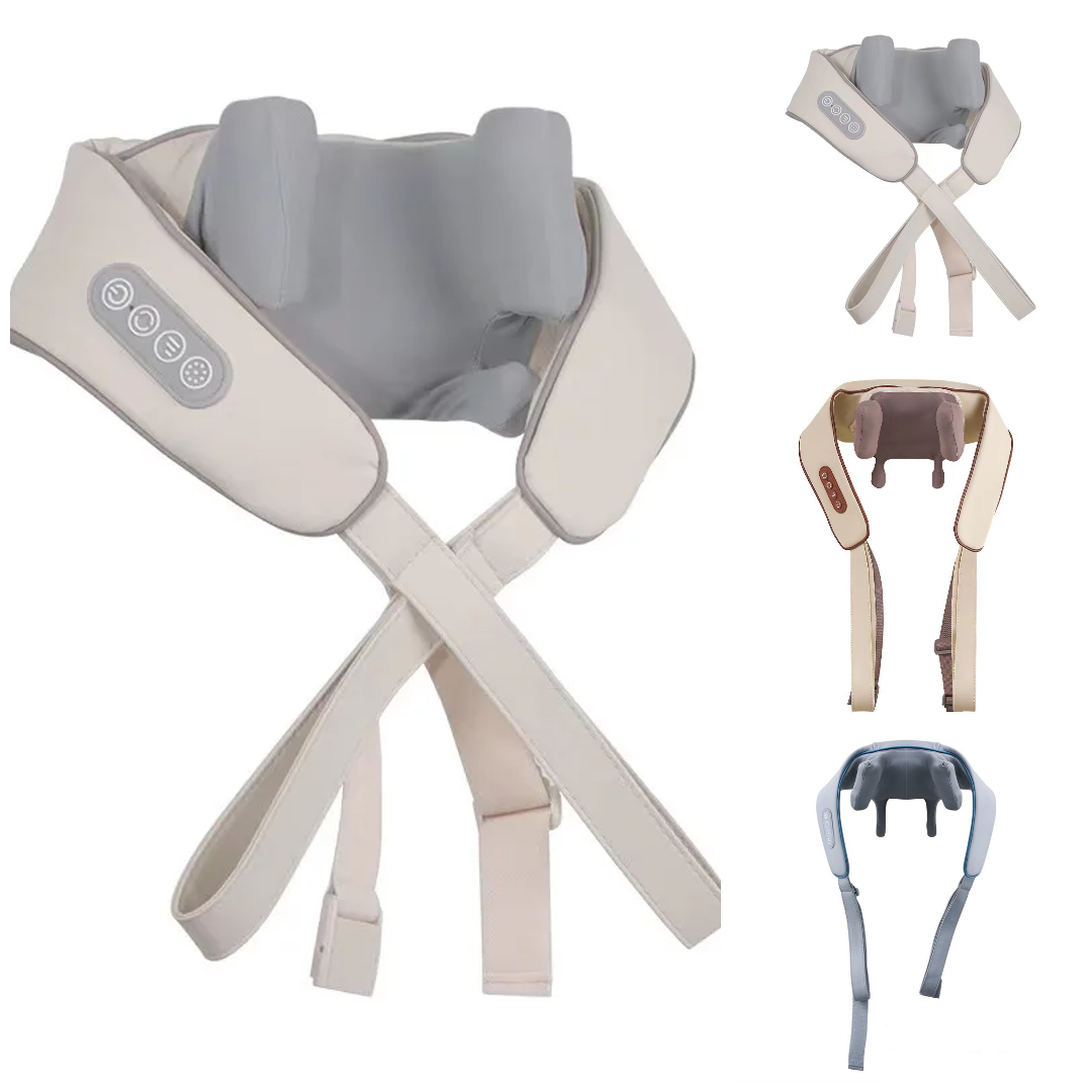 Luxury Neck and Shoulder Massager with Heat, Deep Tissue Shiatsu Kneading for Pain Relief, Electric Rechargeable Massage Shawl for Back & Muscles - PhysioFitLab