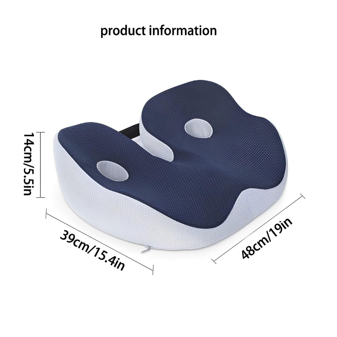 Premium Memory Foam Sit Bone Relief Cushion – Ergonomic Washable Seat Cushion for Pressure Relief, Breathable Comfort, Long 