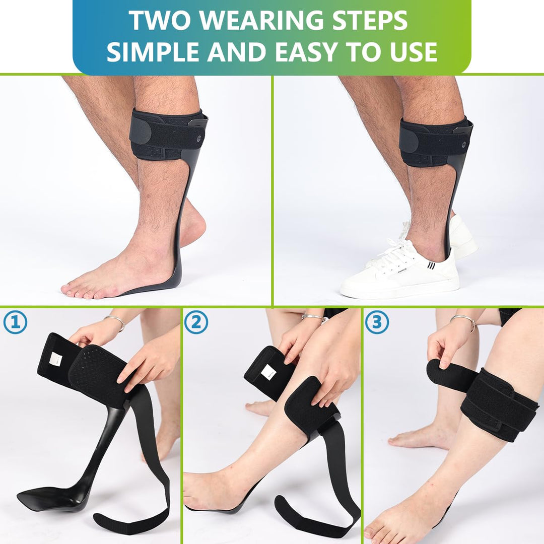 Premium AFO Drop Foot Brace Orthosis - Lightweight Ankle Support Stabilizer for Men and Women, Comfort Fit for Foot Drop, Arthritis, Sprains, and Rehabilitation, Multiple Sizes Available - PhysioFitLab