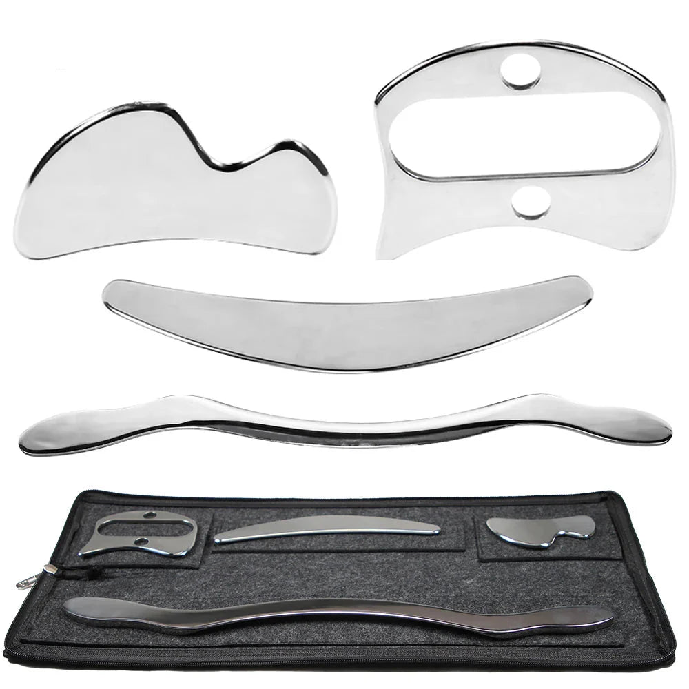 Premium Stainless Steel Gua Sha Scraping Massage Tool - IASTM for Muscle Pain Relief, Soft Tissue Mobilization, and Myofascia