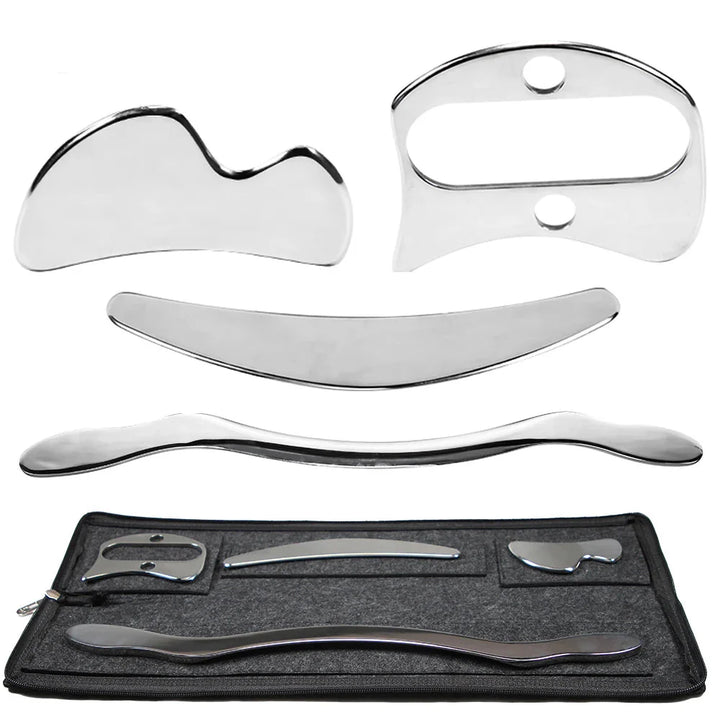 Premium Stainless Steel Gua Sha Scraping Massage Tool - IASTM for Muscle Pain Relief, Soft Tissue Mobilization, and Myofascia