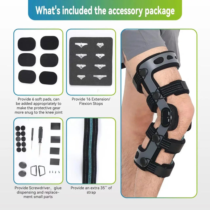 Premium Unloader Knee Brace – Arthritis Pain Relief, Osteoarthritis Support, Adjustable ROM, Post-Surgery Recovery Aid, One Size - PhysioFitLab
